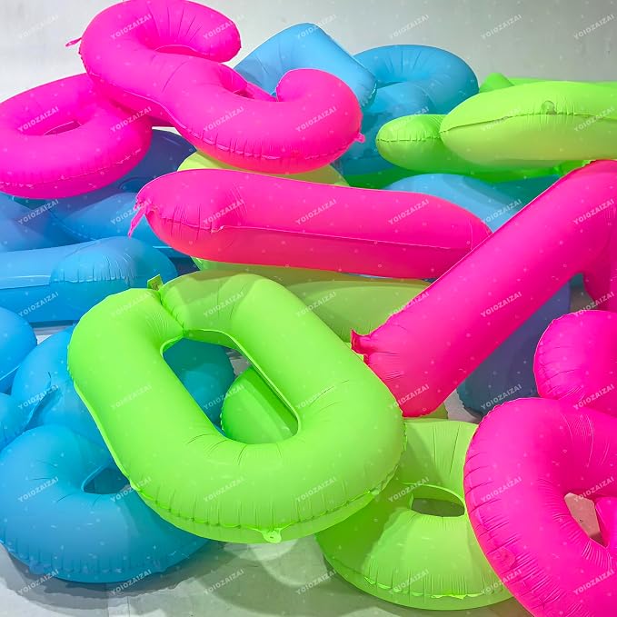 40IN Fluorescent Green Number 4 Balloons Glow In The Dark Green Balloon | - Image 5
