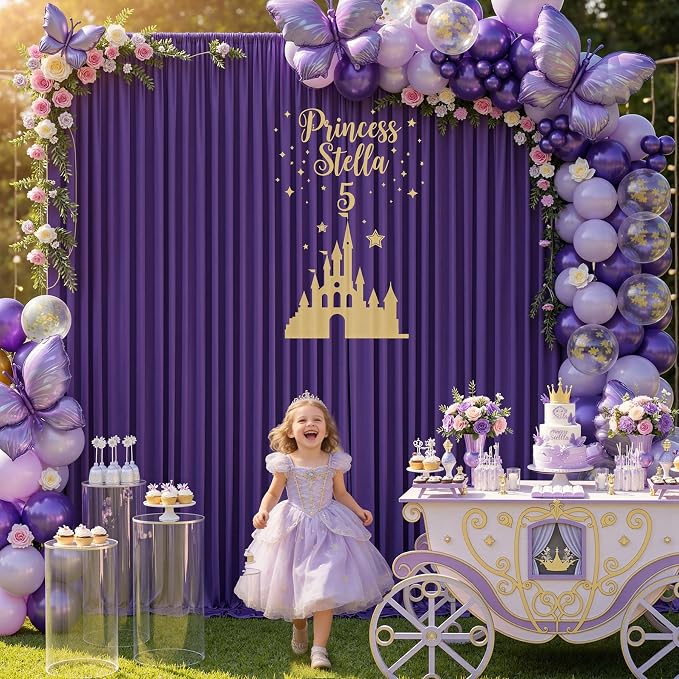 20ft×12ft Deep Purple Backdrop Curtains - Image 5