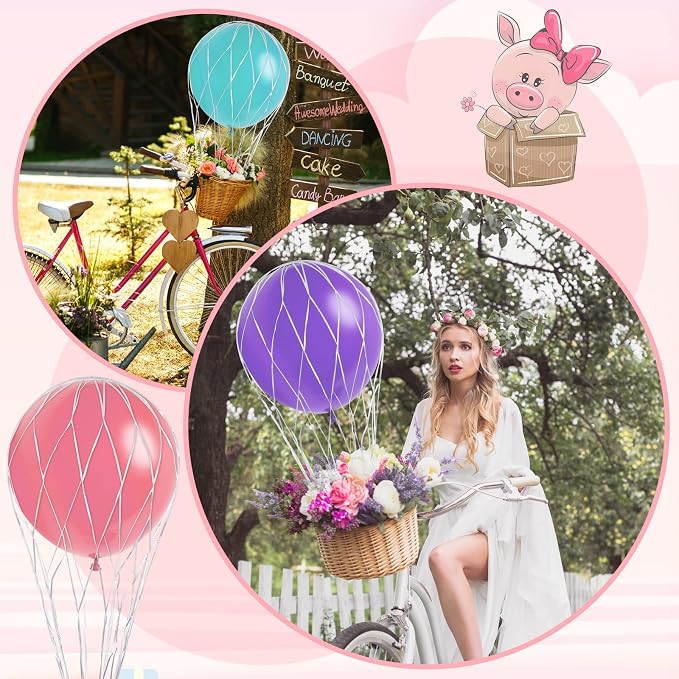 Deekin 4 Pcs Hot Air Balloons Net 36'' Hot Air Balloon Drop Net - Image 4