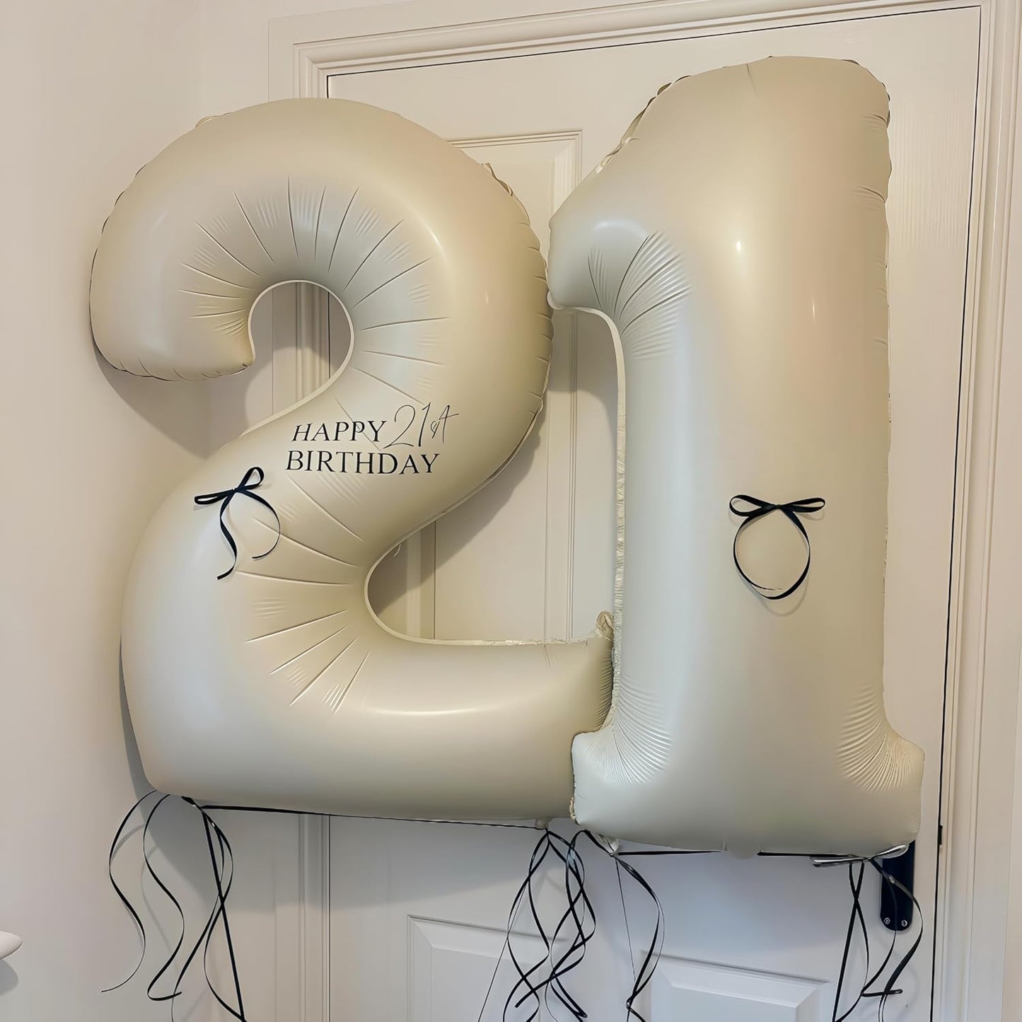 Cream 6 Balloon Number 40 Inch Cream White Number 6 Balloon Helium Mylar 6 Balloon for Birthday Party Decoration