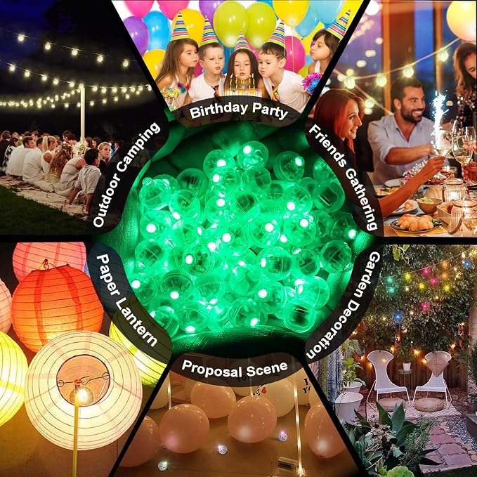 50pcs LED Green Balloon Lights, Round LED Mini Lights - Image 5