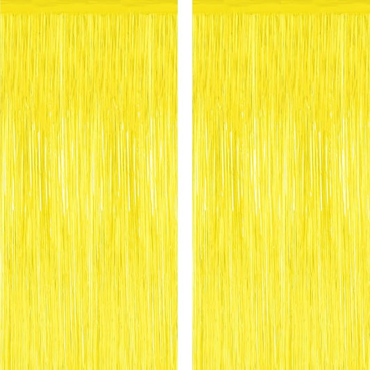 ZATAYE 2 Pack Yellow Foil Curtain Streamer Decorations | Yellow, Metallic Foil by ZATAYE