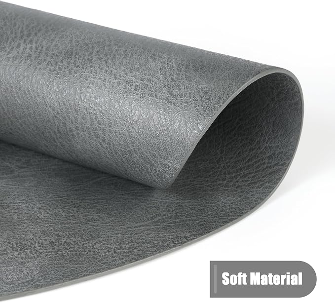 UnivoColors Placemats Round Faux Leather Placemats Set of 6-Waterproof-Wipe - Image 2