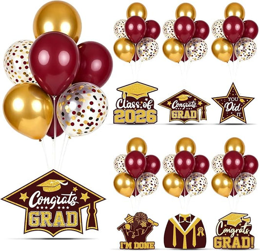 6 Sets 2026 Graduation Balloon Stand Kit by Unknown
