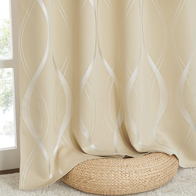 NICETOWN Bedroom Curtains Small Blackout Panels, Biscotti Beige, 42 by 48 Inch - Image 4