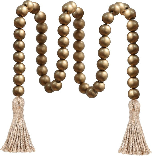 Meplait 39in Wood Bead Garland, Farmhouse Beads by Meplait