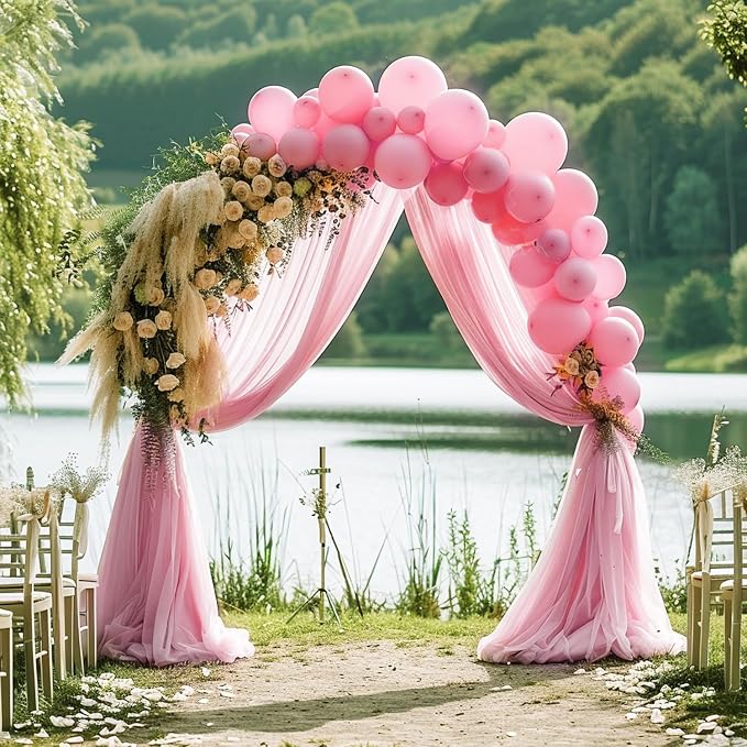 Wedding Arch Draping Fabric Backdrop Drapes 2 Panels, Blush Pink | 28.7"x20FT - Image 3