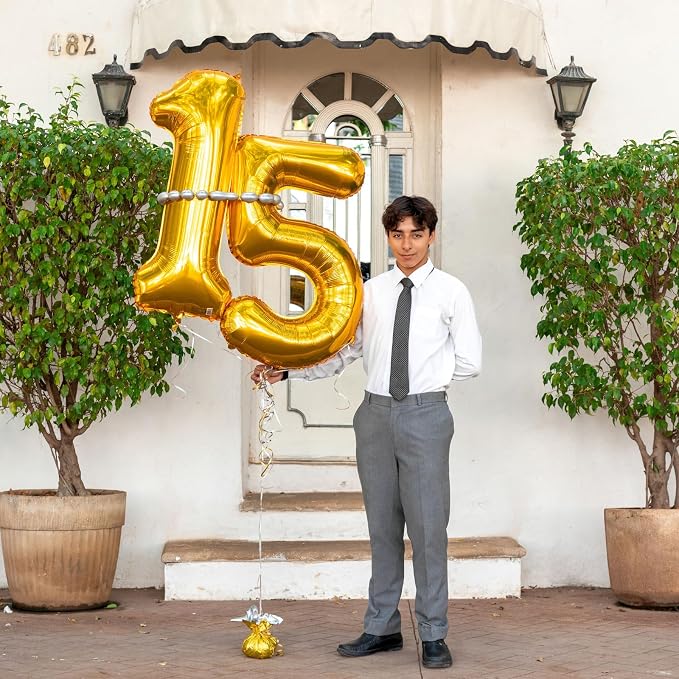 40 Inch Gold Number 6 Foil Balloon - Image 5