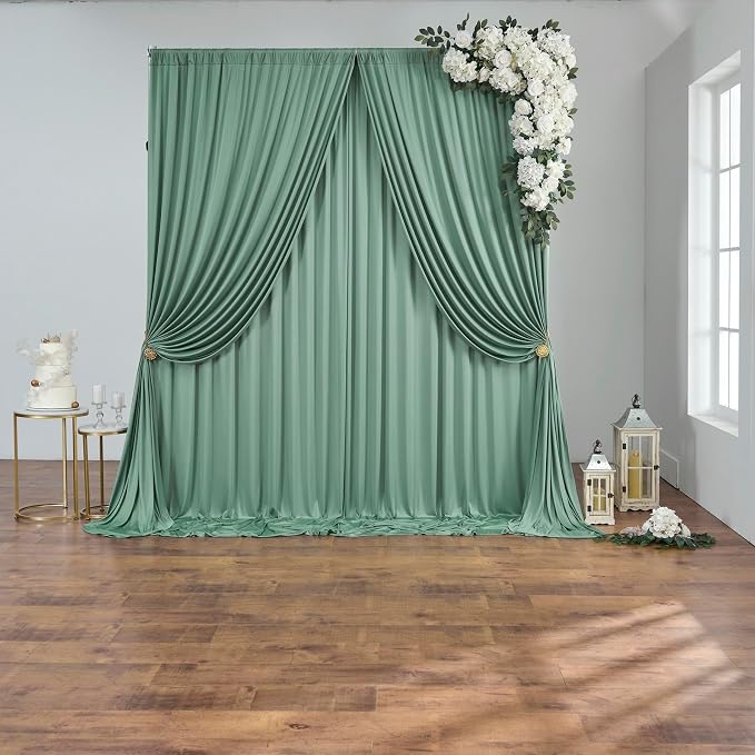 10 ft x 20 ft Sage Green Backdrop Curtains by Outpain