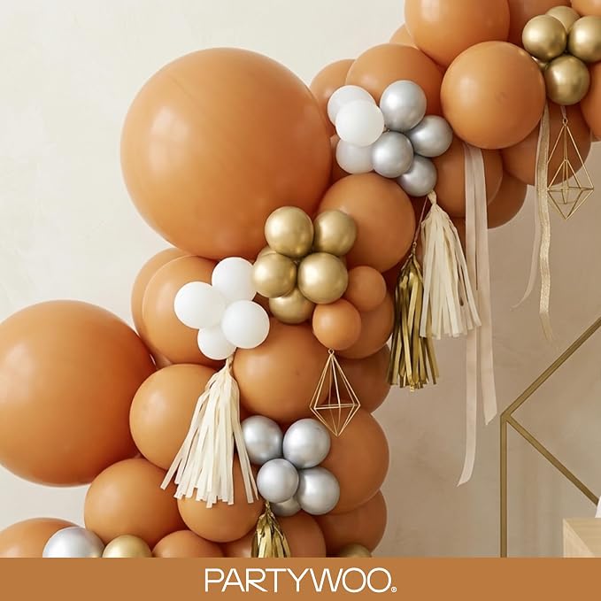 PartyWoo Boho Neutral Light Brown Balloons 100pcs Coffee Color | 18 12 10 5 - Image 8