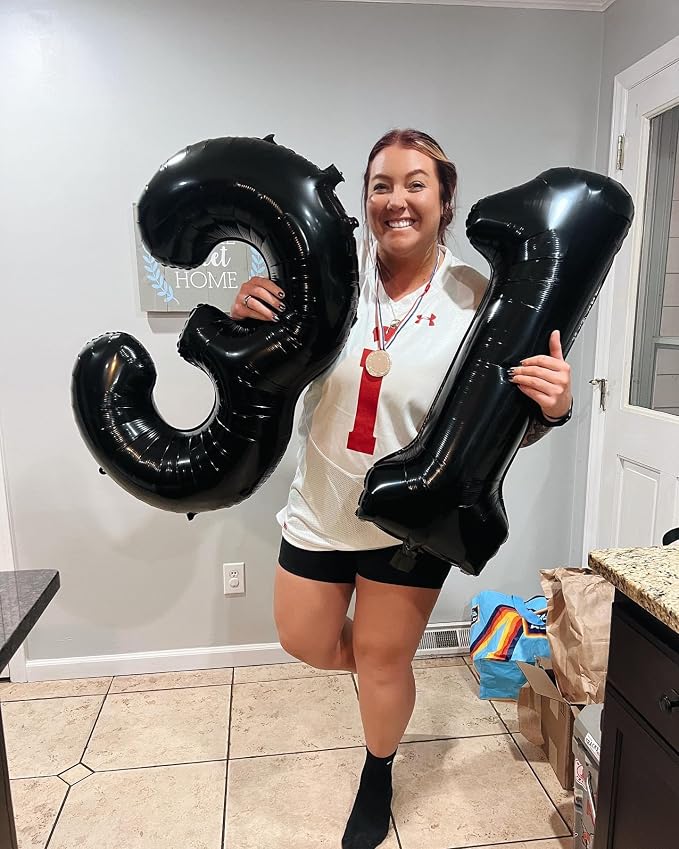 Black Number 30 Balloon 40 Inch - Image 4