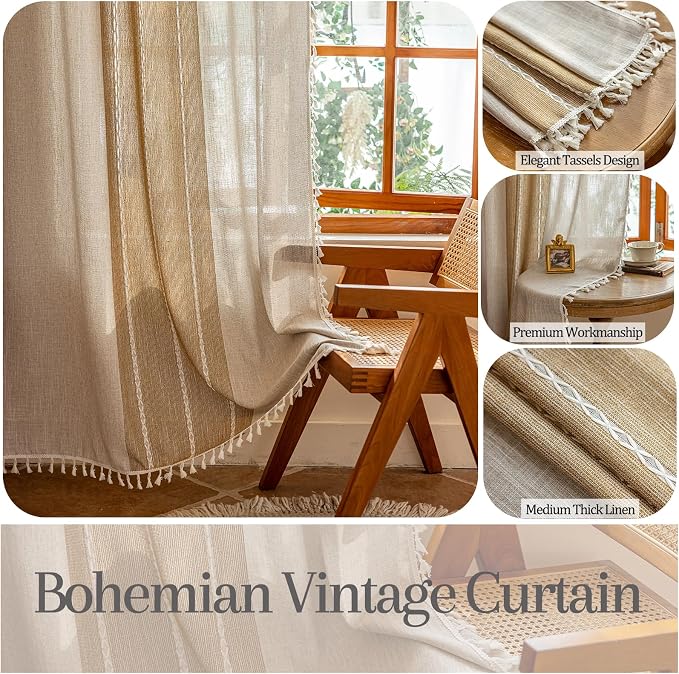 Sutuo Home Boho Curtains 72 inches Long - Image 2
