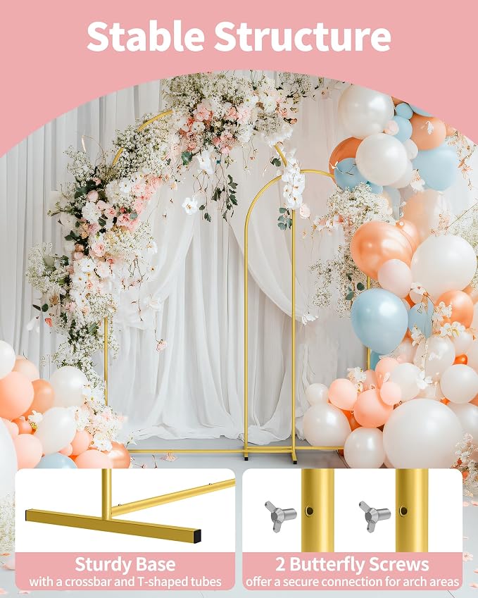 Pureegg Arch Backdrop Stand Set, 7.2 ft and 6 ft | Wedding, Baby Shower - Image 3