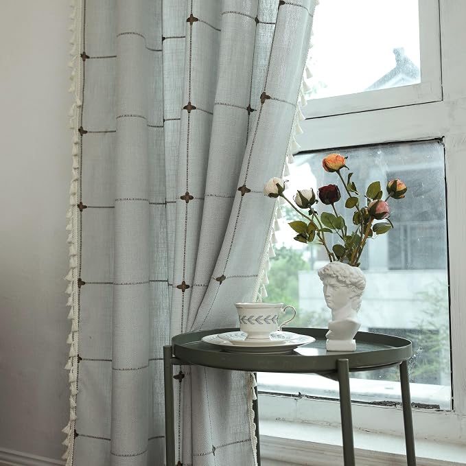 Sutuo Home Boho Curtain for Bedroom 84 Inch Length, Linen Light Filtering - Image 4