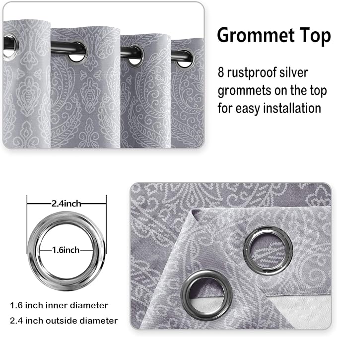 DWCN Grey Ombre Blackout Curtains - Image 5