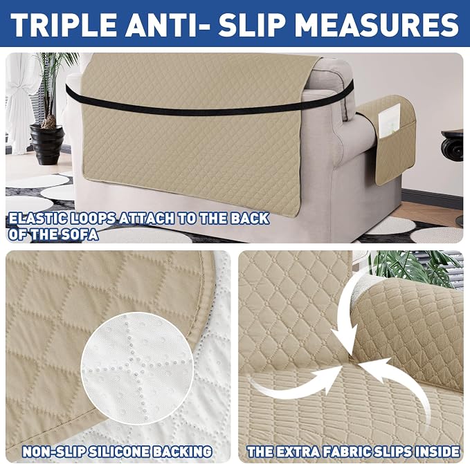 XINEAGE Quilted Chair Sofa Cover Waterproof Chair Covers - Image 4