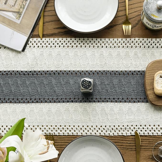 Artoid Mode Dark Grey Farmhouse Rustic Table Runner 12x36 Inch | Seasonal - Image 3