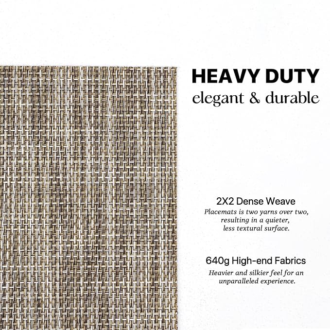 LEXMORE Placemats Set of 6 Vinyl/Plastic Woven Place Mats - Image 3
