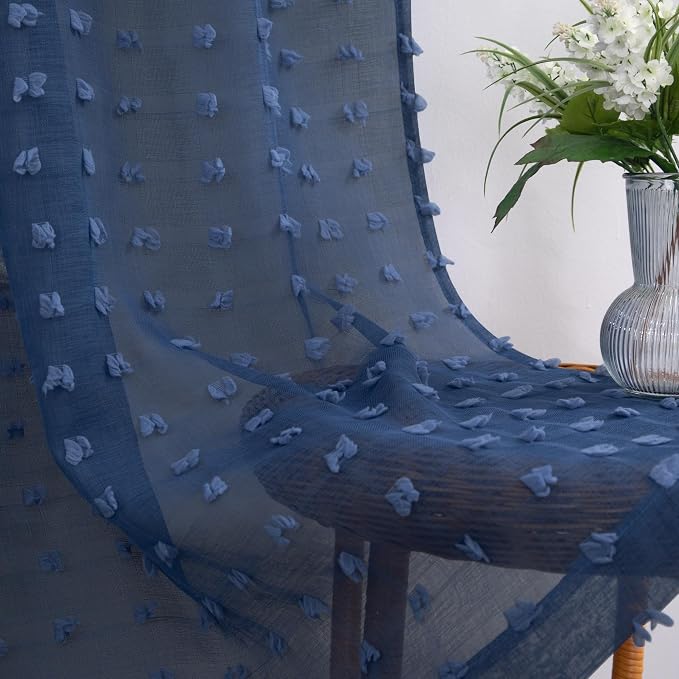 KOUFALL Navy Blue Boho Curtains by KOUFALL