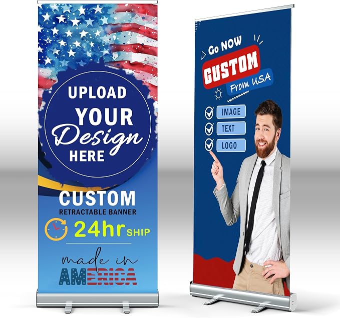 AOK Aluminum Retractable Banner 31x78 inch, Full Color, Conference Display - Image 2