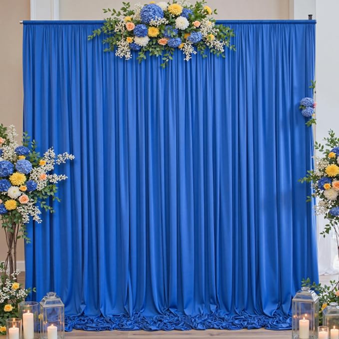 30ft x 10ft Wrinkle Free Royal Blue Backdrop Curtains by ENJOYYOURPARTY