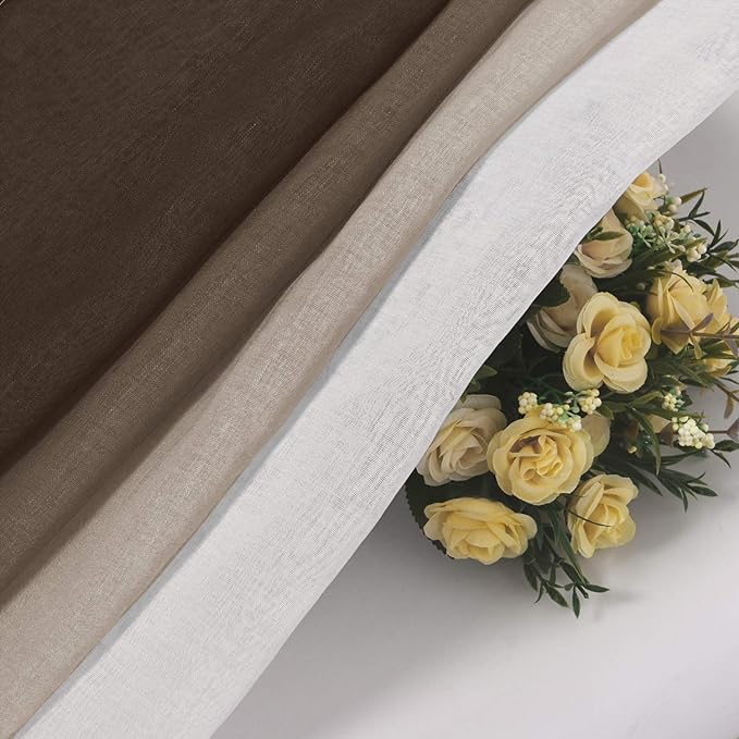 DWCN Ombre Faux Linen Sheer Curtains - Image 7