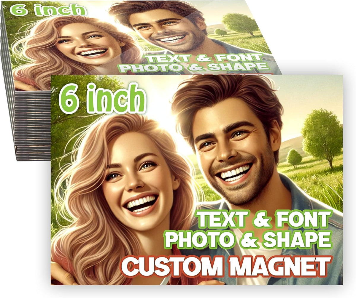 KETABAO – 6" Add Your Image Customize Rectangle Photo Magnets - Photo Fridge, Storage Cabinet and Car Decoration Magnets