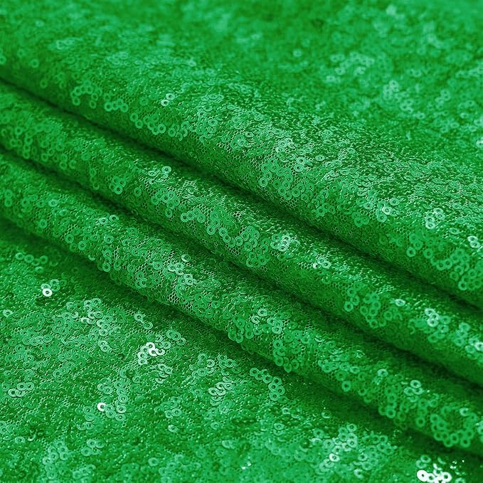 Sugargirl Grass Green Sequin Backdrop Curtain 10FTx10FT Glitter Grass Green - Image 9
