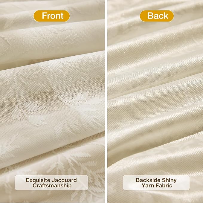 Anmao Taupe Semi Sheer Light Filtering Curtains 72 Inches Long 2 Panels - Image 3