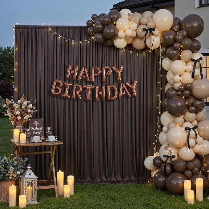 50ft×12ft Brown Backdrop Curtains - Image 2