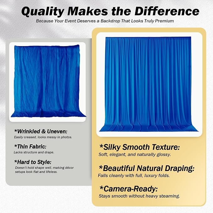10ft×12ft Royal Blue Backdrop Curtain - Image 4