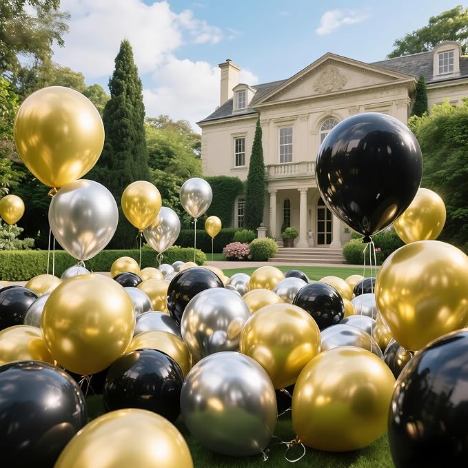 100pcs Metallic Silver Balloons 12 Inch Chrome Round Helium Balloons | Silver - Image 5