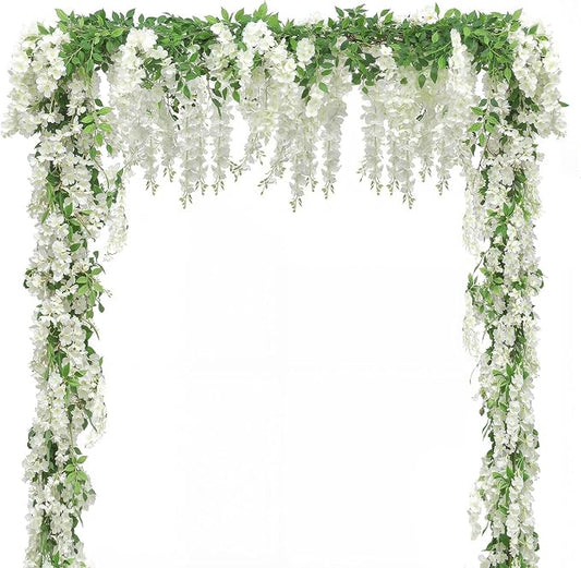 Findosom 2Pcs Total 14.4FT Wisteria Artificial Flowers Garland by Findosom
