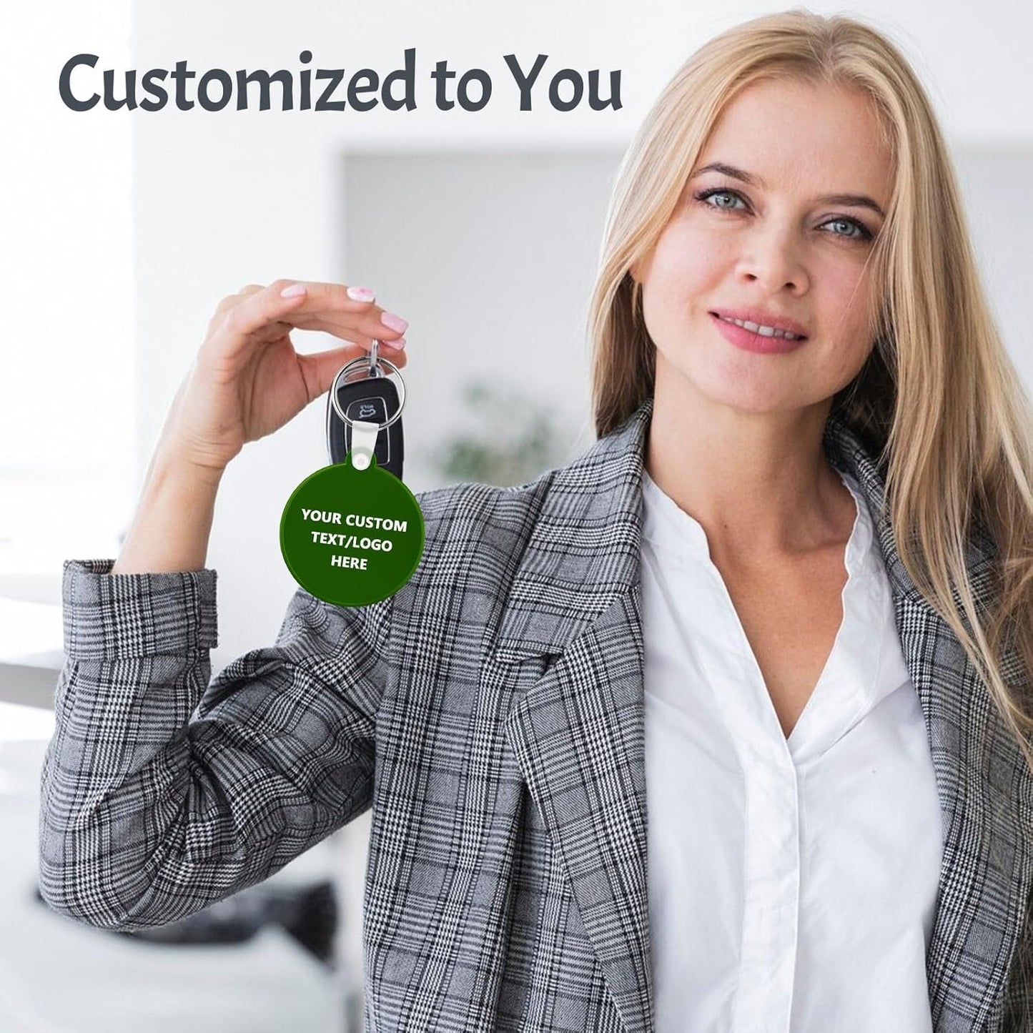 Custom Round Soft Keychains 300 Pack, Personalized Logo, Text Bulk - Perfect for Tradeshows, Party Favors, Events - Customizable Key Tags