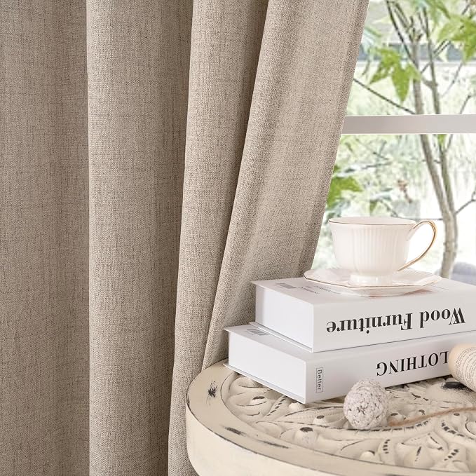 YoungsTex Oatmeal Linen Curtains - Image 9