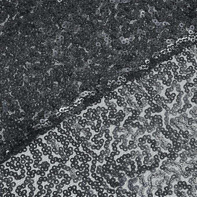 Sugargirl Halloween Black Sequin Backdrop Curtain 6 Panels 2FTx8FT Glitter - Image 8