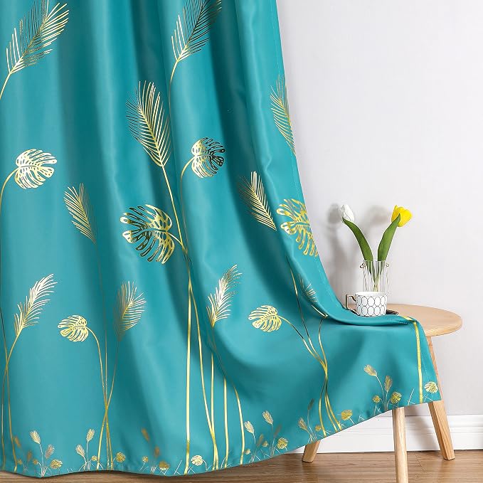 Teal Blackout Curtains 102 Inches Long, Grommet Curtains - Image 7