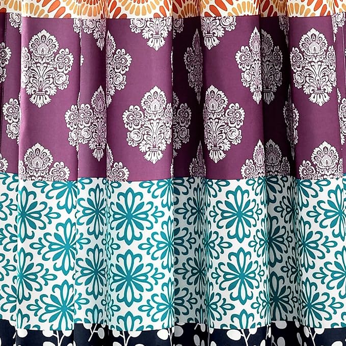 Lush Decor Bohemian Stripe Window Curtain Panels, Pair 52" W x 84" L Fuchsia & - Image 5