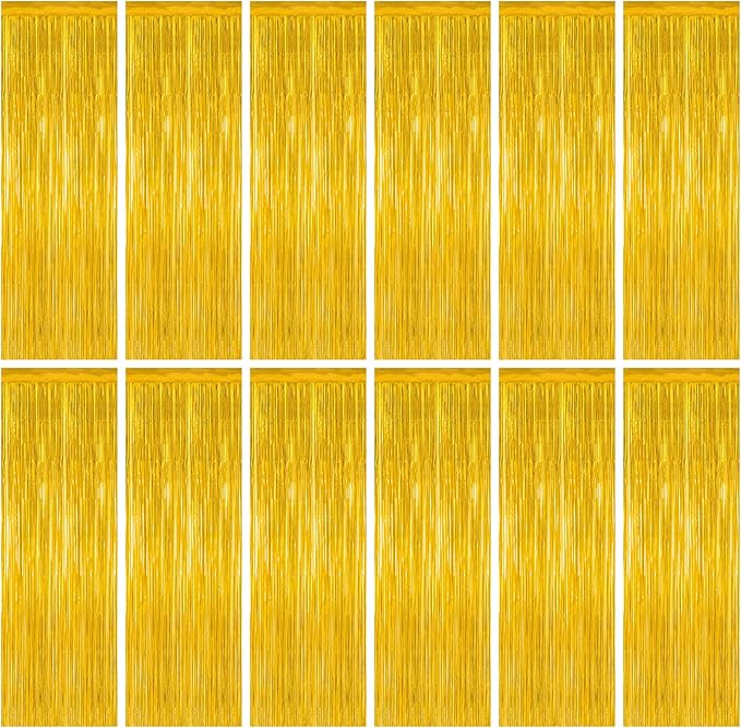 12 Pack 2026 Graduation Decorations, 3.28 FT x 7.05 FT Gold Backdrop Curtains by ZATAYE