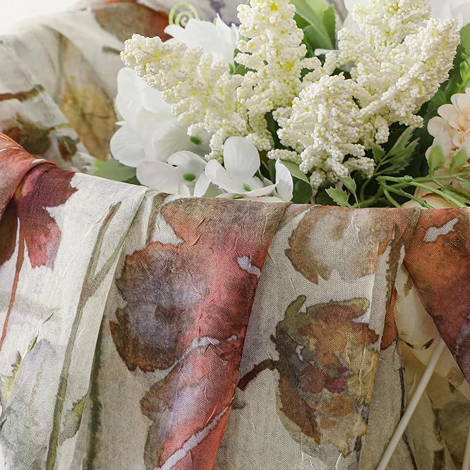 Printed Sheer Curtains 108 Inches Extra Long 2 Panels Set, Sheer Floral - Image 6