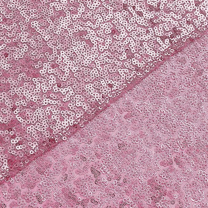 Sugargirl Pink Sequin Backdrop Curtain 2 Panels 2FTx8FT Glitter Pink Background - Image 8