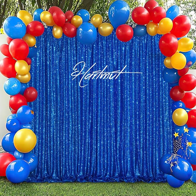 Navy Blue Sequin Backdrop 2 Pcs 5FTx10FT Glitter Backdrop Curtains Birthday - Image 5