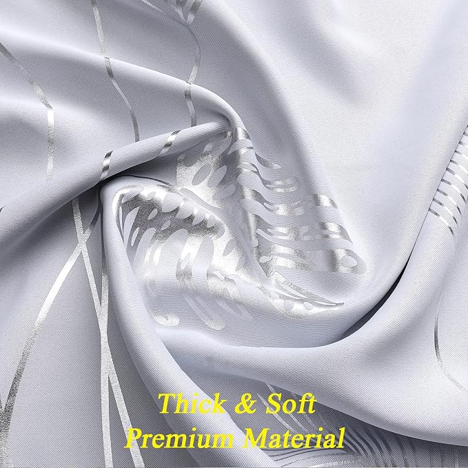 Greyish White Room Darkening Curtains 2 Panels - Image 5