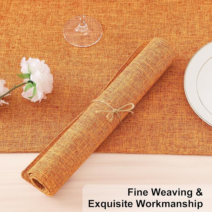 Homaxy Cloths Placemats for Dining Table Set of 6, Cotton Linen Blend Table Mats - Image 5