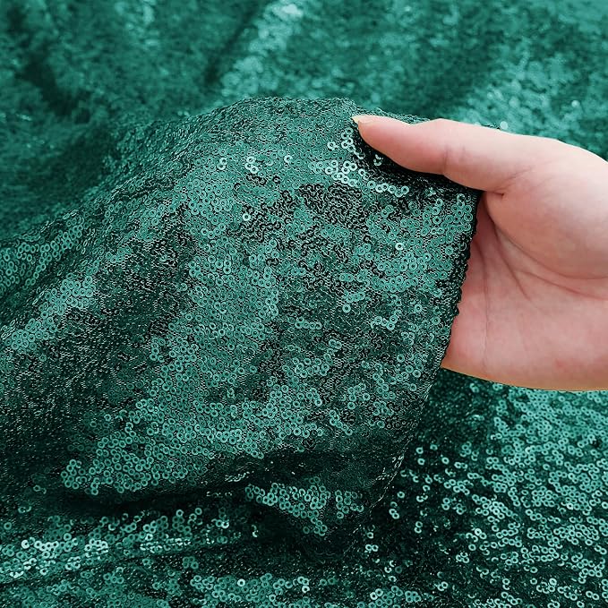 Sugargirl Dark Green Sequin Backdrop Curtain 4FTx8FT Glitter Dark Green - Image 6