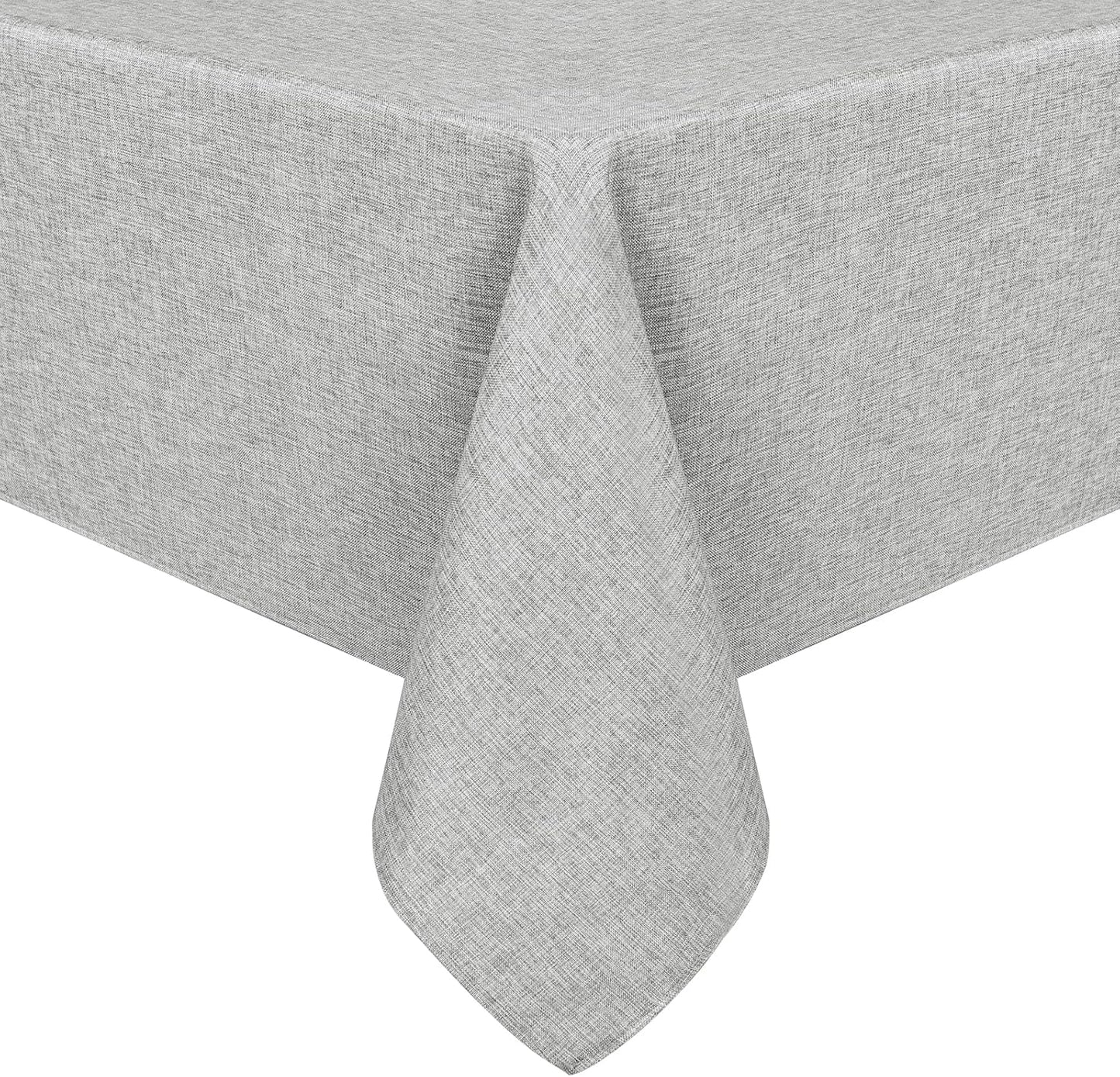 Hiasan Faux Linen Square Tablecloth - Wrinkle and Stain Resistant Washable Table Cloth for Kitchen Dining Room Holiday Table Cover for Dinner, Light Grey, 70 x 70 Inch