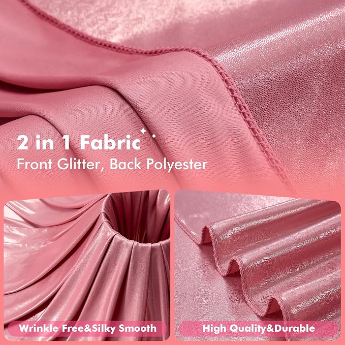 10x10ft Rose Gold Sequin Backdrop Curtain - Image 2