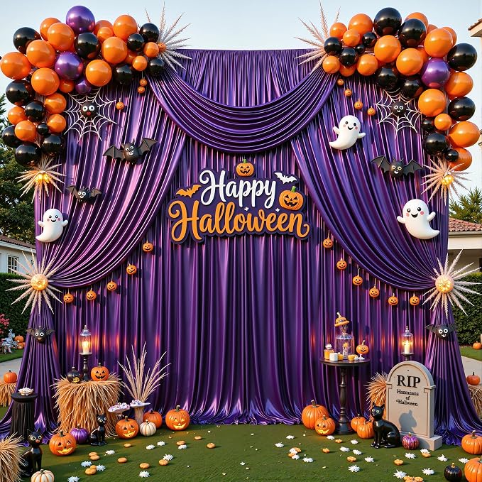 20x10ft Purple Glitter Backdrop Curtain - Image 8