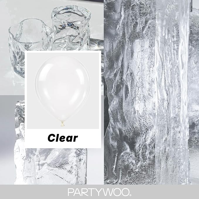 PartyWoo Clear Balloons 100pcs Different Sizes of 18 12 10 5 Inch | Balloons - Image 2