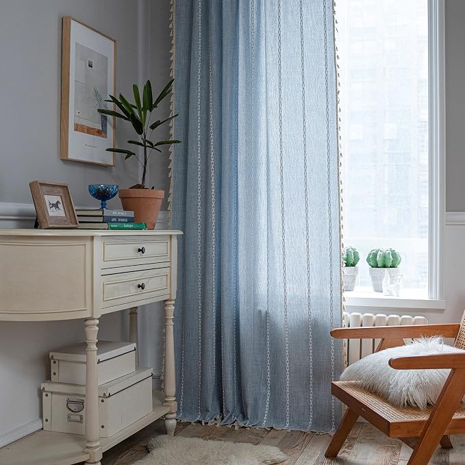 Sutuo Home Boho Curtains for Bedroom Dining Room, Light Filtering Farmhouse - Image 4